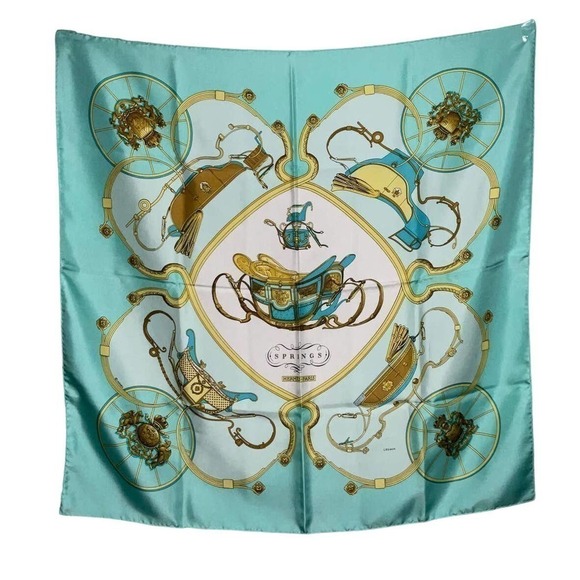 Hermes “Springs” 100% Silk Twill Scarf by Philippe Ledoux 90cm Square NWT/BOX - Picture 2 of 16